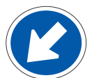 Pass to the left hand side only of obstacle on roadway road sign