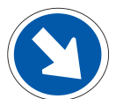Pass to the right hand side only of obstacle on roadway road sign
