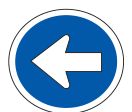 Proceed to the left only road sign