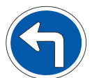 Turn left at the junction ahead only road sign