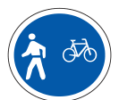 set aside for use by pedal cyclists or pedestrians or They should use such portion or public road only road sign
