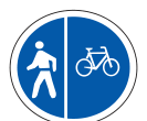 set aside for use by pedal cyclists or pedestrians or both. They should use such portion or public road only road sign