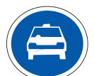 Public road or portion of the public road set aside for use by taxis only. They should use such portion of road or public road only road sign