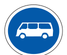 Public road or portion of the public road set aside for use by minibuses only. They should use such portion of road or public road only road sign