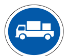 public road set aside for use by delivery vehicles only. They should use such portion of road or public road only road sign