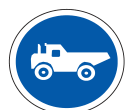 public road set aside for use by construction vehicles only. They should use such portion of road or public road only road sign