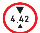 Vehicles having overall height which is more than the clearance height indicated in metres prohibited road sign