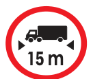 excess of the length indicated in metres prohibited road sign