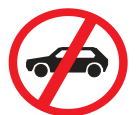 Motor cars prohibited beyond such sign road sign