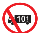 in excess of the mass indicated in tonnes prohibited beyond such sign road sign