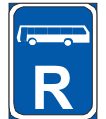 Portion of public road reserved for buses only road sign