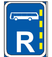 Portion of the public road is a bus and is reserved for buses only road sign