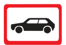 applicable to motor cars only road sign