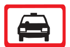 applicable to taxis only road sign