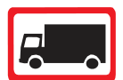applicable to goods vehicles only road sign