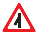 Sharp junction (Left) road sign