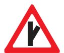 Sharp junction (Half-Right) road sign