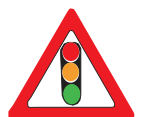 Traffic signals ahead road sign