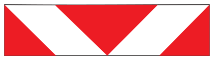 Overhead danger plate road sign